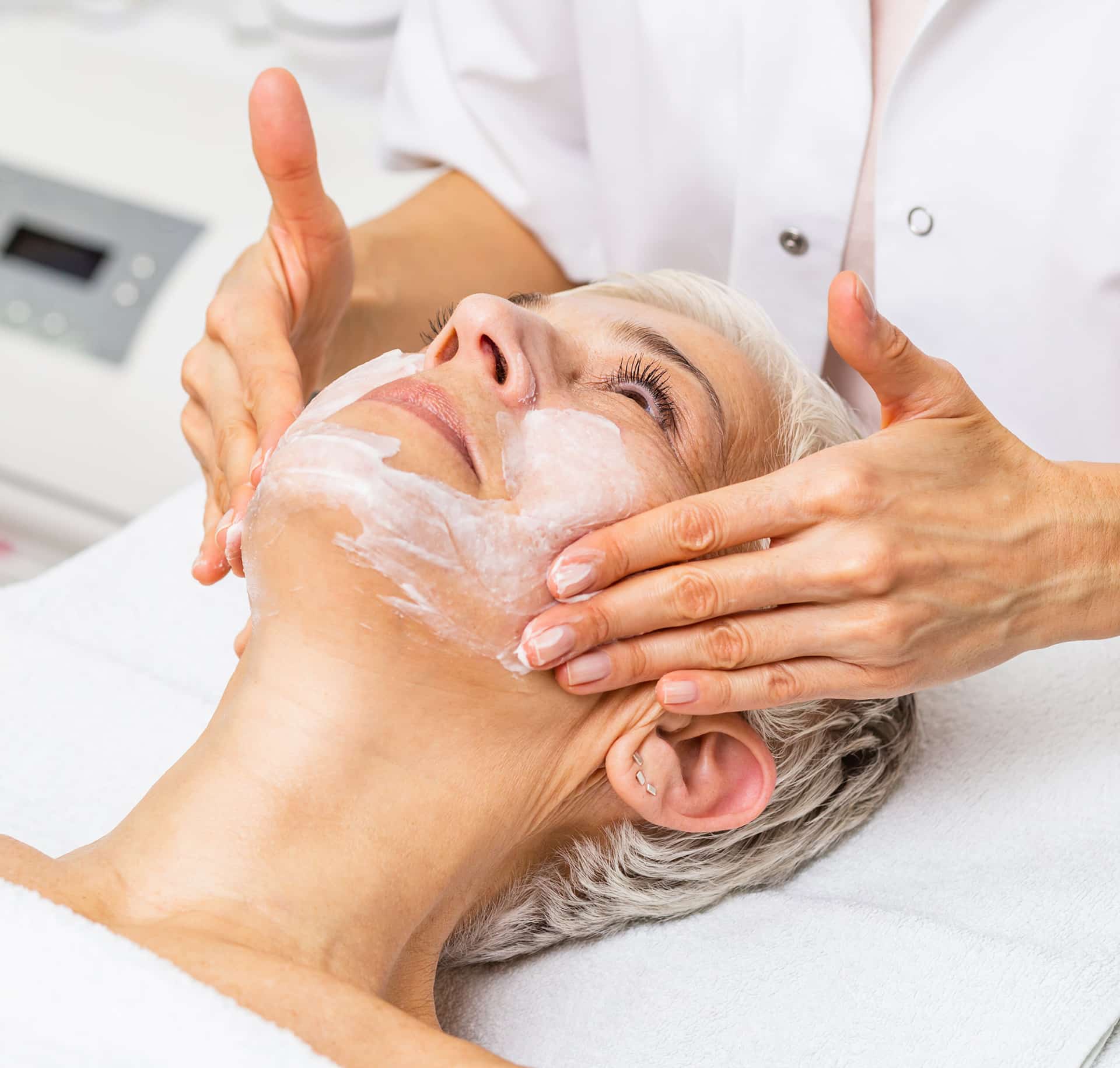 woman patient during medical skin treatment at rocklin dermatology