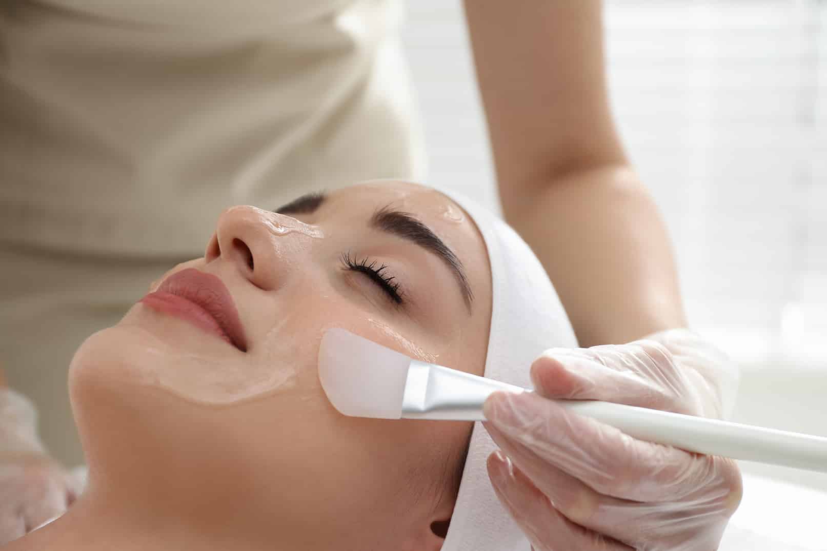 woman resting during chemical peel dermatology treatment at Rocklin Dermatology